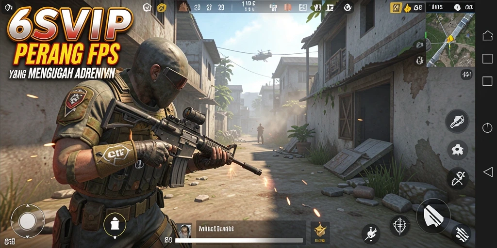 Tangkapan layar menampilkan aksi intens dalam gameplay FPS 6SVIP.