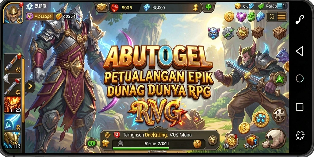 Tampilan gameplay <strong>ABUTOGEL</strong> yang epik dan mendalam dalam petualangan RPG.