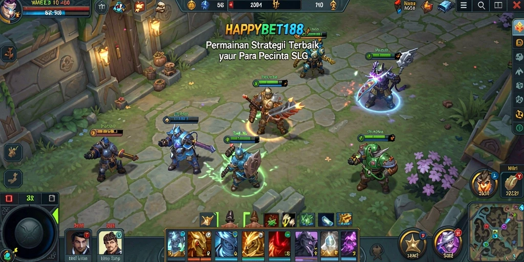 Tangkapan layar gameplay <strong>HAPPYBET188</strong> menunjukkan aksi strategis yang seru dalam membangun kerajaan.