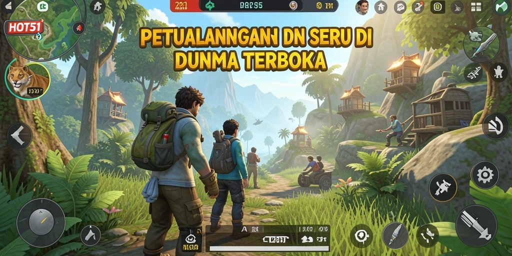 Screenshot menampilkan aksi seru dalam dunia terbuka HOT51.