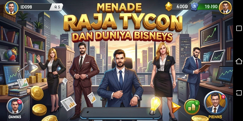 Tampilan gameplay ID098 yang menarik dalam simulasi bisnis Tycoon.