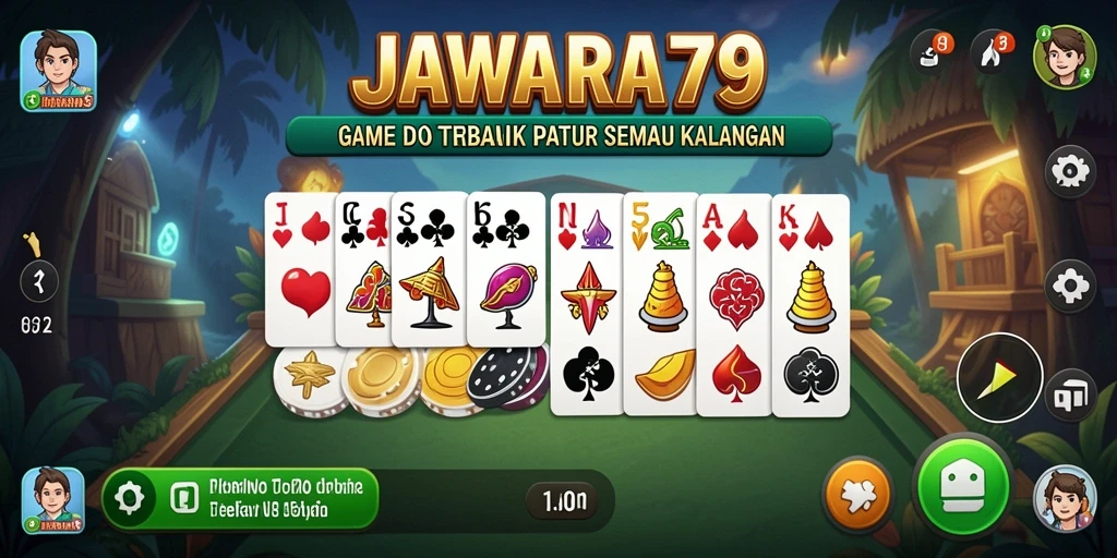 Screenshot utama JAWARA79 menampilkan gameplay Domino yang seru dan interaktif.