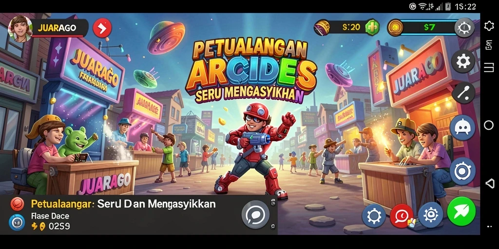 Tampilan utama game JUARAGO menunjukkan gameplay yang penuh aksi dan tantangan.