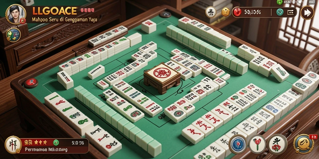 Tampilan gameplay menarik dari LGOACE yang menyajikan Mahjong.