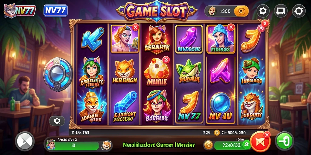 Tampilan menarik gameplay Slot NV77 yang mendebarkan.