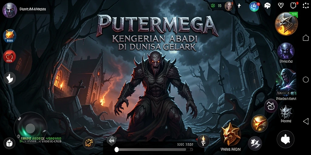 Screenshot gameplay menegangkan dari PUTERMEGA di dunia kegelapan.