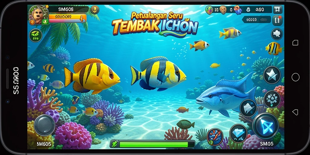 Tangkapan ikan besar dalam gameplay SM605 yang seru.