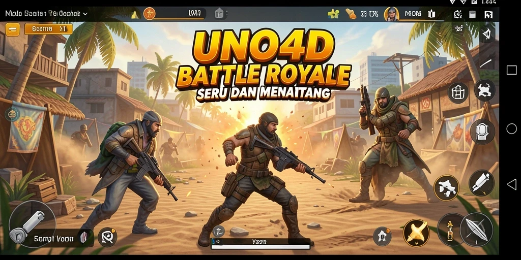 Tampilan gameplay seru dalam pertarungan Battle Royale di UNO4D.
